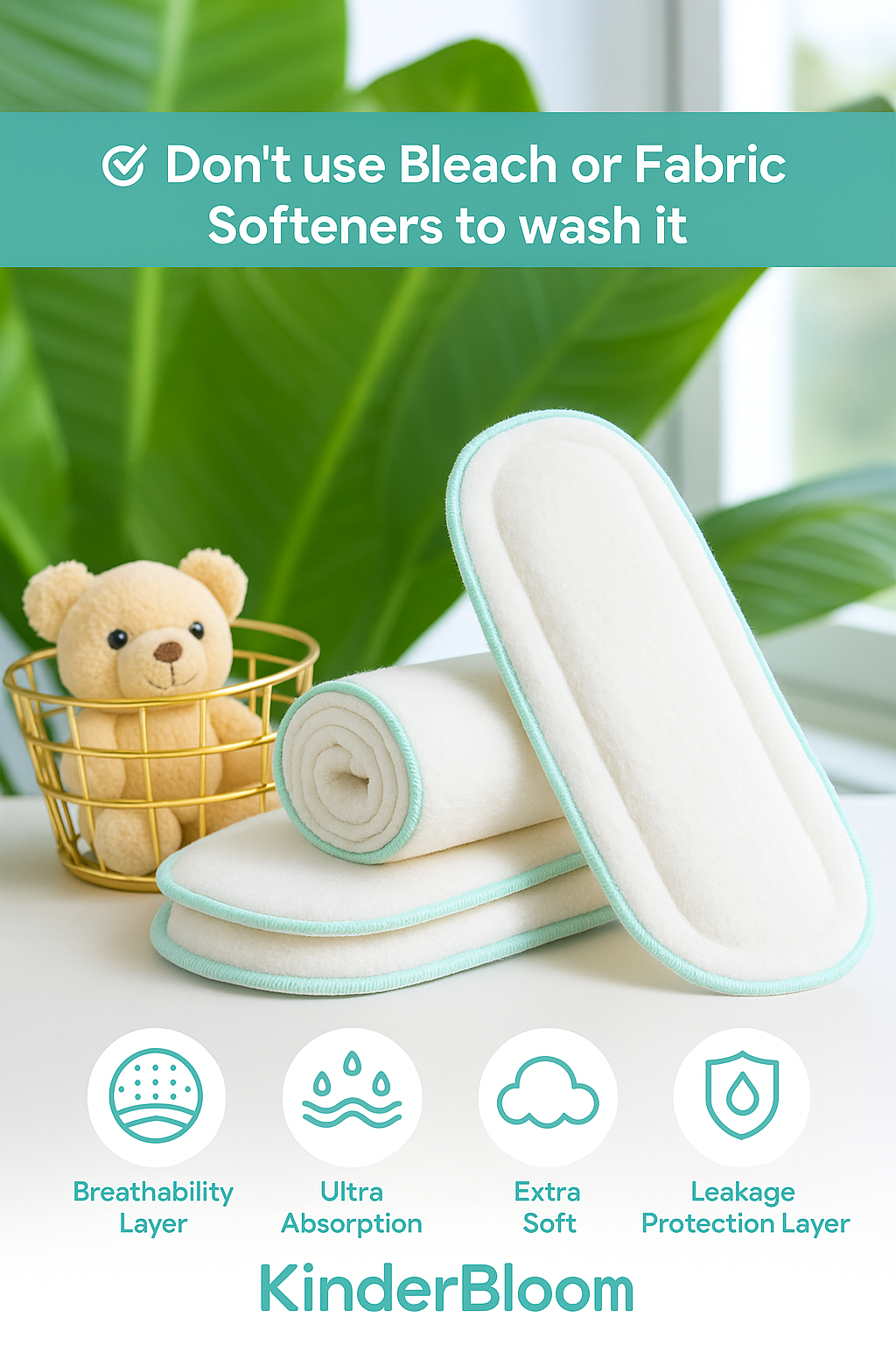 Pack of 6 Organic Cotton Booster Pad