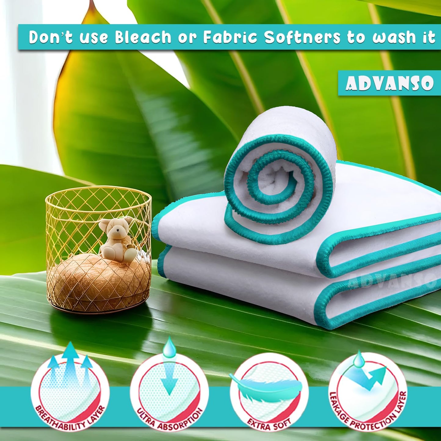 Pack of 4 Organic Cotton Booster Pad