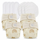 Pack of 4 Organic Crinckled Muslin Diaper with Cotton pad and Booster Pad