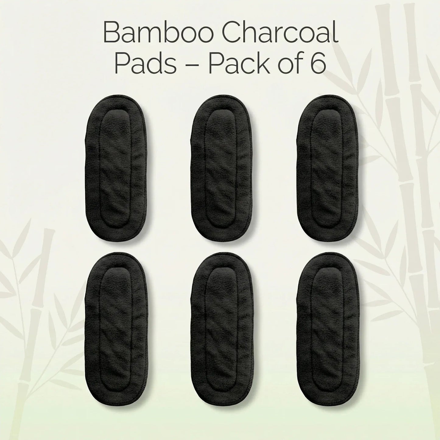 Five‑Layer Bamboo Charcoal Diaper Pads – Pack of 6 | Super Absorbent, Odor‑Free Reusable Cloth Diaper Inserts for Newborns & Heavy Wetters - KinderBloom
