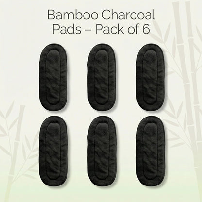 Five‑Layer Bamboo Charcoal Diaper Pads – Pack of 6 | Super Absorbent, Odor‑Free Reusable Cloth Diaper Inserts for Newborns & Heavy Wetters - KinderBloom