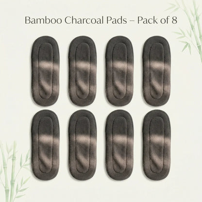 Five‑Layer Bamboo Charcoal Diaper Pads – Pack of 8 | Super Absorbent, Odor‑Free Reusable Cloth Diaper Inserts for Newborns & Heavy Wetters - KinderBloom