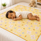 LittleNest Baby Mattress Protector | Extra Absorbent Quick Dry Sheet for Newborn Babies | Waterproof & Reusable Urine Pad for Cot & Bed | 50x70cm | Cute Rabbit Prints | Yellow/Pink/Blue - KinderBloom