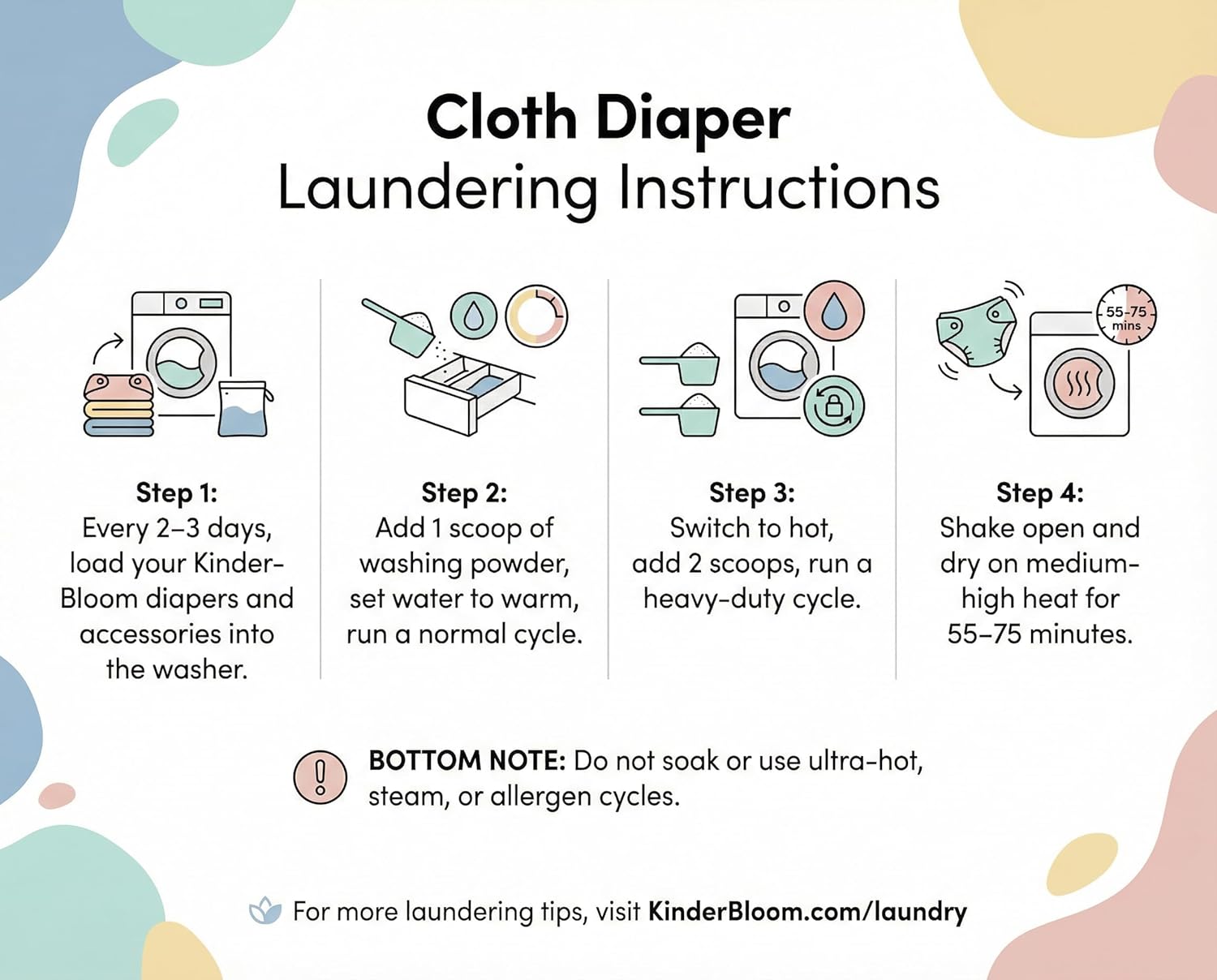 Muslin Cotton Baby Diaper Training Pants Reusable | Washable Cloth Diaper Pants | Super Absorbent | Rash Free | Soft on Skin | Pack of 6 - KinderBloom