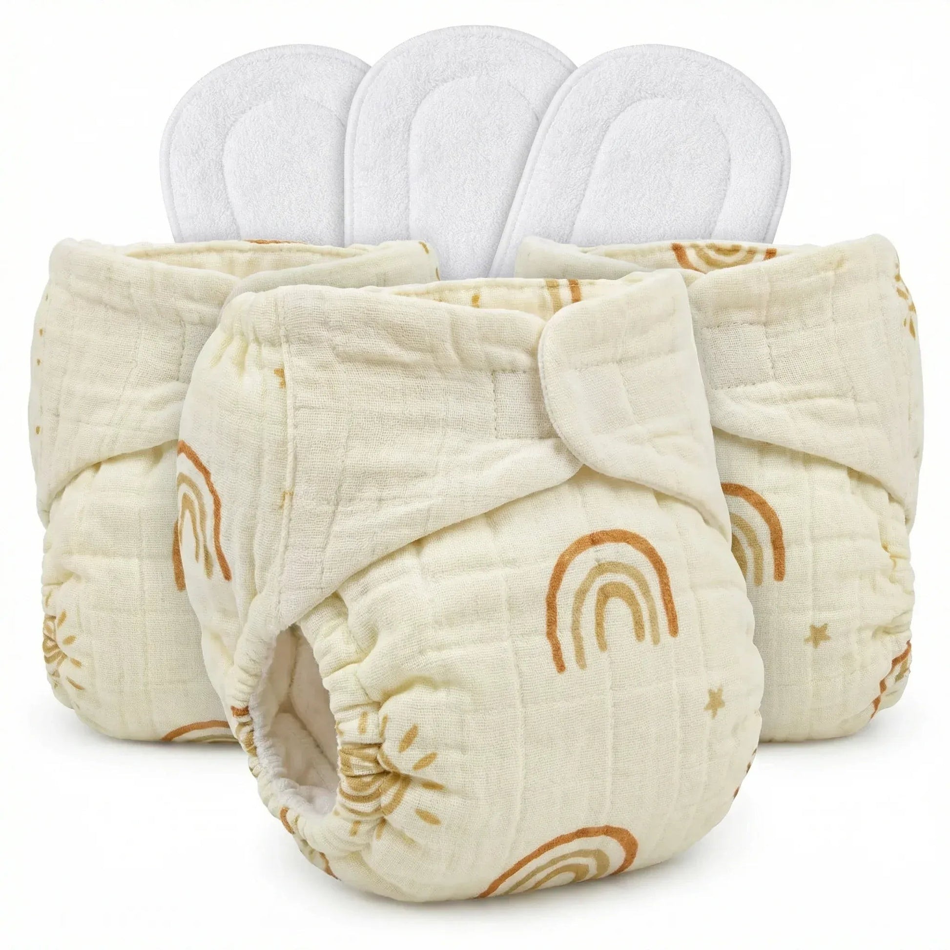 Pack of 3 Premium Organic Muslin Nappy with Booster Pad | KinderBloom India - KinderBloom